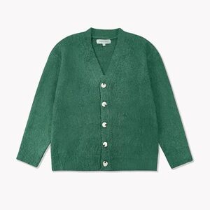 Brandon Thorne Men’s Heavyweight Shag Cardigan in Forest Green Size XL